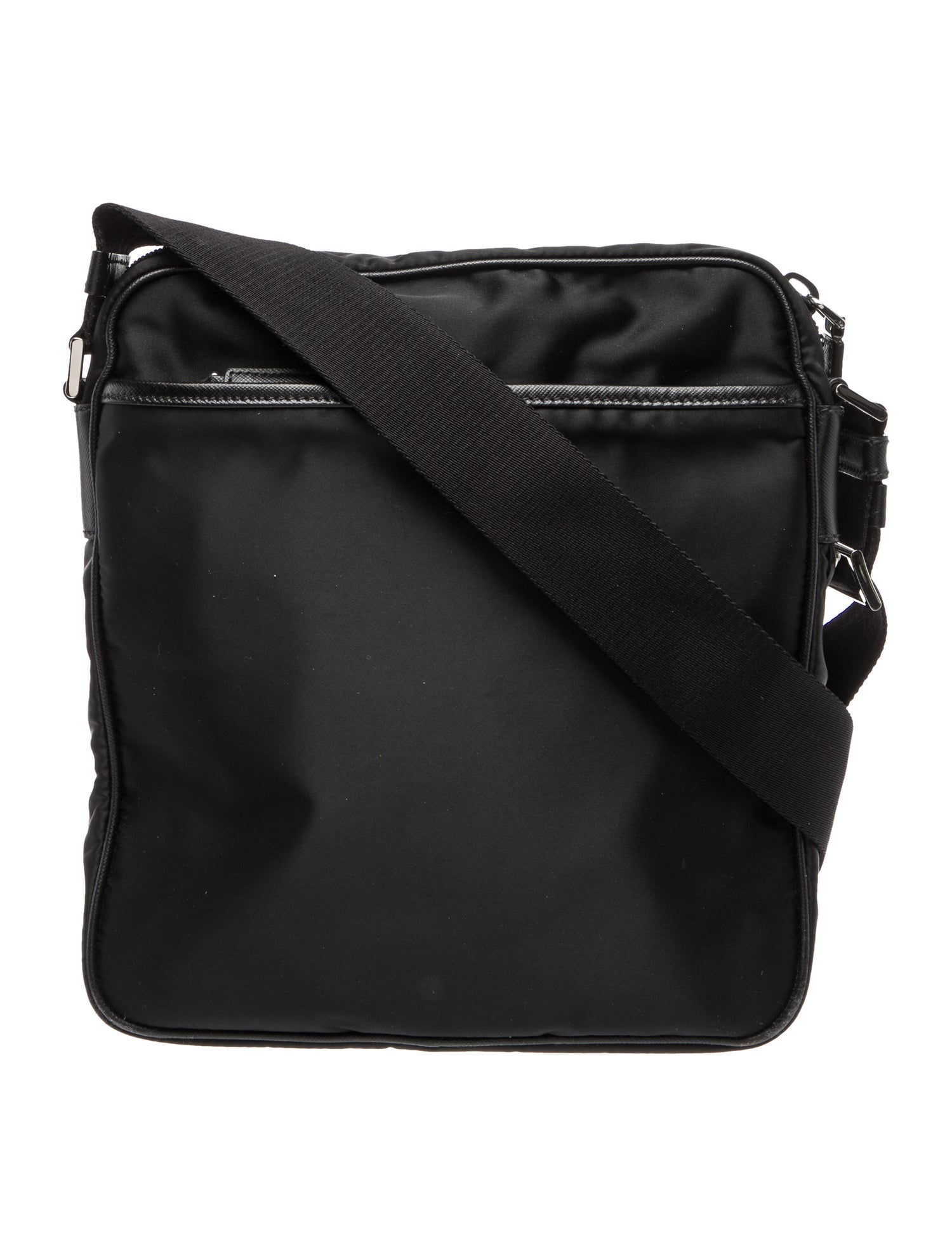 Prada Enameled Metal Triangle Messenger Bag